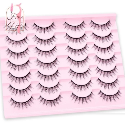 Cils artificiels 14 paires pour un allongement naturel des cils Cils faux 3D volumineux Cils artificiels autocollants