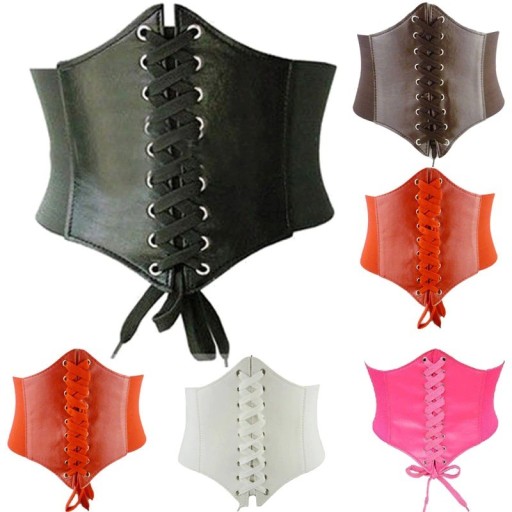 Cintura corsetto in pelle da donna