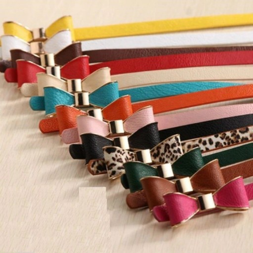 Cintura in pelle da donna con fiocco L67