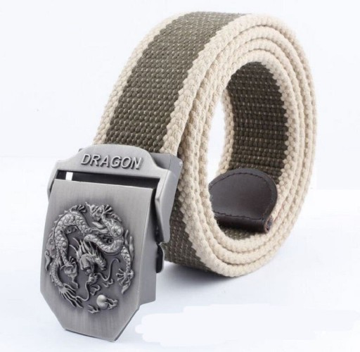 Cintura in tessuto con drago