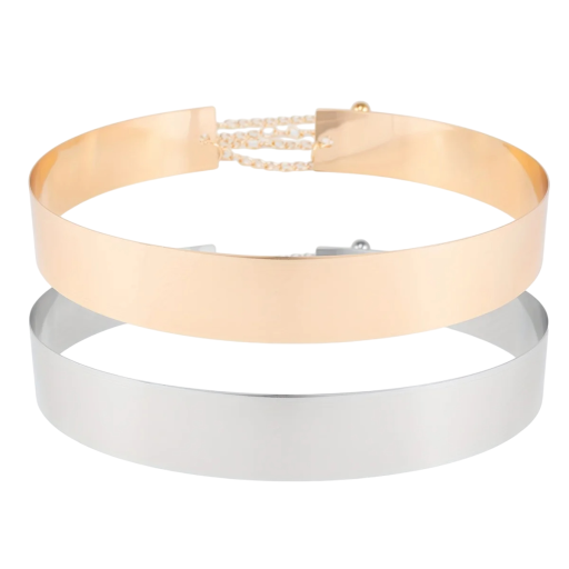 Cintura metallica classica Elegante catena con chiusura regolabile Accessorio di moda stiloso per abiti, gonne e tuniche