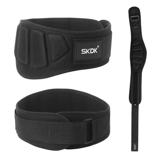 Cinturón de fitness acolchado talla S 124 cm con construcción de malla para entrenamiento de fuerza, vendaje de soporte con un ancho de 16,5 cm y cinta de velcro