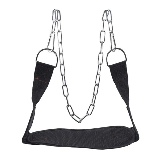 Cinturón de levantamiento con cadena 170 x 16,5 cm para entrenamiento con carga adicional, cinturón textil para dominadas, fondos y entrenamiento físico