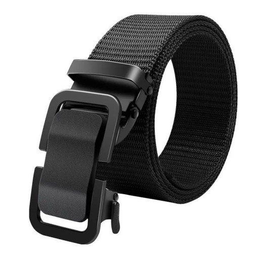 Cinturón de nailon para hombre 120 x 3,5 cm Correa ajustable resistente con hebilla automática de metal Estilo deportivo para exteriores Ligero para uso diario