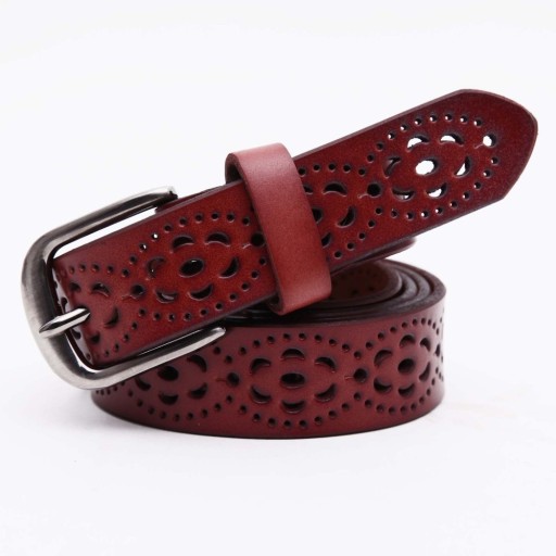Cinturón de piel decorativo para mujer J2856