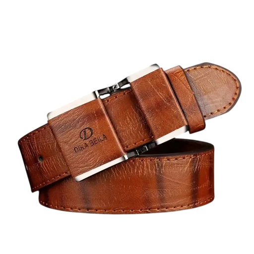 Cinturón de piel para hombre 120 x 3,8 cm Elegante cinturón de piel auténtica Hebilla metálica lisa Estilo clásico Para uso formal