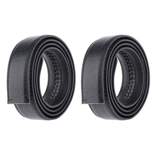 Cinturón de piel para hombre sin hebilla 2 uds.
