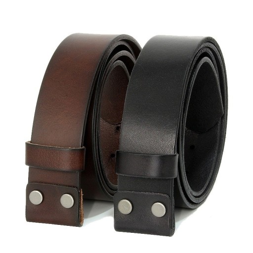 Cinturón de piel para hombre sin hebilla L397