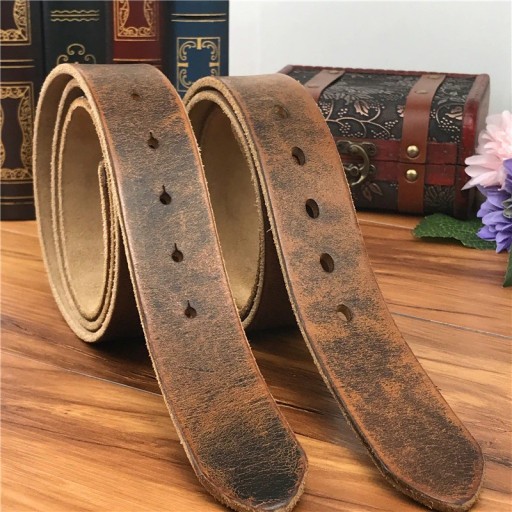 Cinturón de piel para hombre sin hebilla L442
