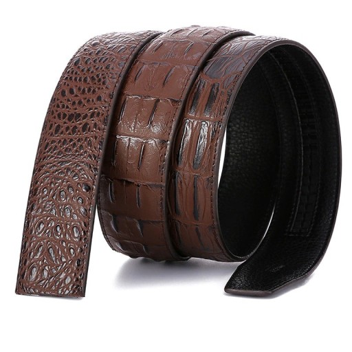 Cinturón de piel para hombre sin hebilla L496