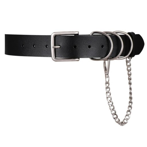 Cinturón de piel para mujer con cadena