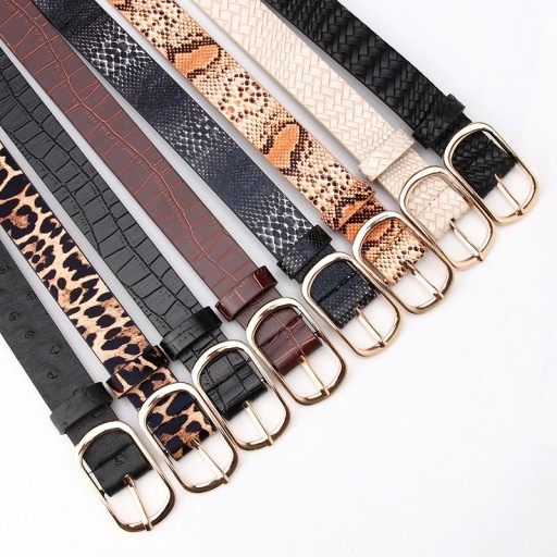Cinturón de piel para mujer con estampado