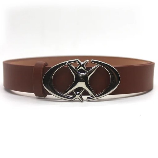 Cinturón de piel sintética 105 x 2,5 cm Cinturón estrecho de moda para pantalones con hebilla decorativa con estrellas Accesorio elegante para mujeres y hombres Diseño elegante