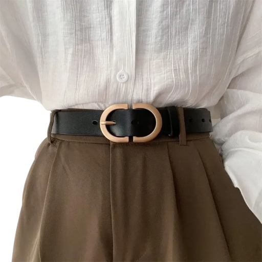 Cinturón de piel sintética para mujer 105 cm Cinturón elegante con hebilla clásica Accesorio elegante para vestidos, vaqueros y túnicas Accesorio de moda para mujer