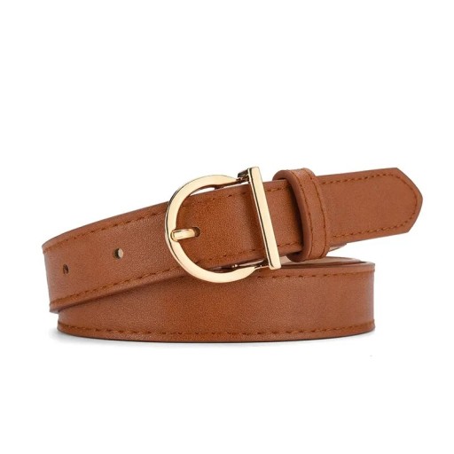 Cinturón de piel sintética para mujer 105 x 2,3 cm Cinturón elegante con hebilla de metal Cinturón estrecho y elegante para vestidos Pantalones Faldas Ropa diaria y formal