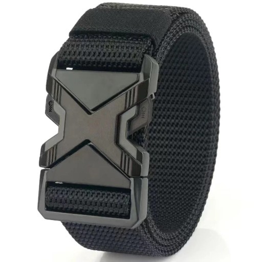 Cinturón trenzado de nailon para hombre, 125 x 3,8 cm, transpirable, deportivo, con hebilla, ajustable, ligero, para vaqueros, pantalones cortos y uniformes.