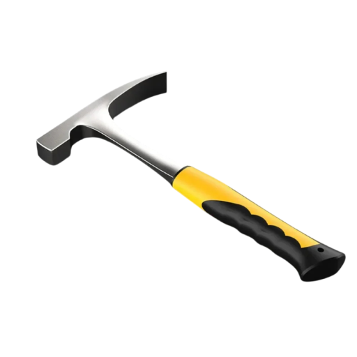 Ciocan de tâmplărie cu cap plat din oțel forjat, lungime 33 cm, negru-galben, uneltele robuste pentru lucru cu lemnul și montaj