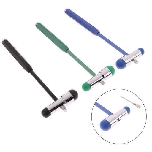 Ciocan neurologic cu două capete 6 x 18,4 cm din aliaj de zinc și ABS Ciocan diagnostic pentru testarea reflexului patelar și nervos