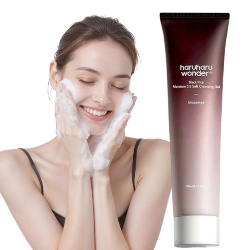 Čisticí gel na obličej 100 ml s černou rýží Neparfemovaný Hloubkové čištění pórů pH blízké pleti Pro citlivou i každodenní péči
