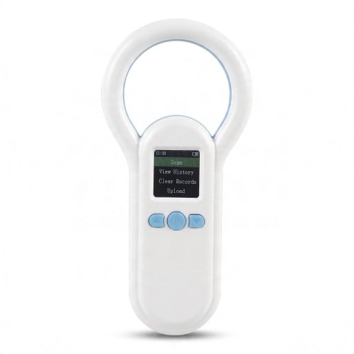 Čítačka mikročipov zvierat Fonkan FS20 USB Pamäť 500 záznamov FDX-B a EMID ISO 11784/85 Displej 3,66 cm Biela Pre psov a mačky
