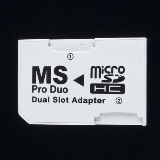 Čítačka pamäťových kariet MS Pro Duo na 2x Micro SDHC