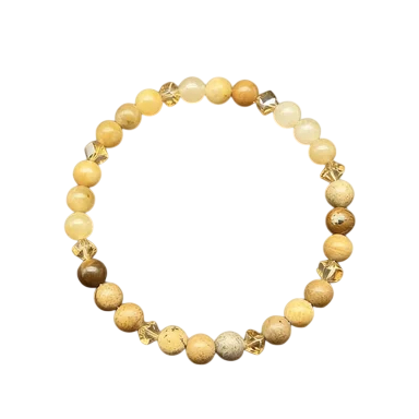 Citrine Natural Stone Bracelet 19–20 cm 6–8 mm Beads Elastic Bracelet Yellow Shade Jewellery Accessory