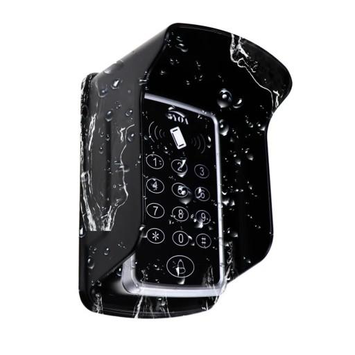 Claviatură de acces RFID cu capac de protecție împotriva ploii 1000 utilizatori unitate autonomă alb-negru pentru intrare exterioară