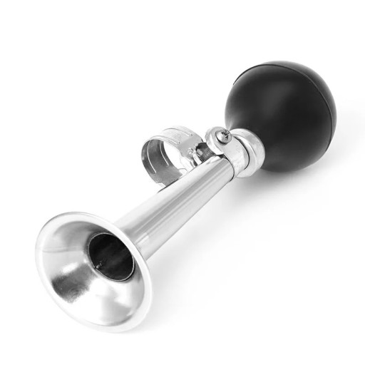 Claxon de bicicletă argintiu 20 x 6 cm Claxon de bicicletă retro din metal cu balon de cauciuc Claxon puternic Construcție metalică Accesoriu de siguranță