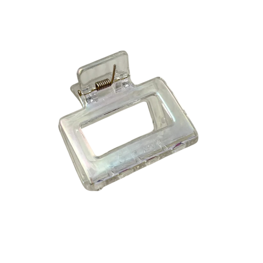 Clema de păr de lux pentru femei, rectangulară, transparentă, holografică, elegantă, cu prindere fermă, pentru toate tipurile de păr, accesoriu modern