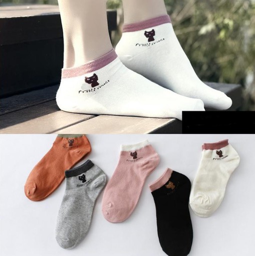 Členkové ponožky s mačkou