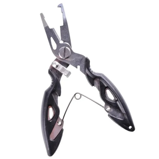 Clește de pescuit multifuncțional argintiu 12 x 5 cm Clește de pește din oțel inoxidabil Îndepărtarea cârligului Tăierea liniei de sertizare Accesorii de pescuit