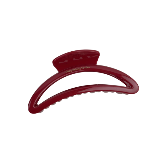 Clip de pelo rojo Diseño abierto en arco Tamaño universal Clip ligero para recogido rápido Accesorio elegante