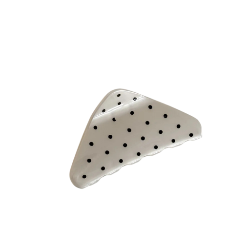 Clip para el cabello con puntos en forma de triángulo redondeado 8,5 x 4 cm Sostenedor decorativo para mujeres agarre firme accesorio elegante para el cabello