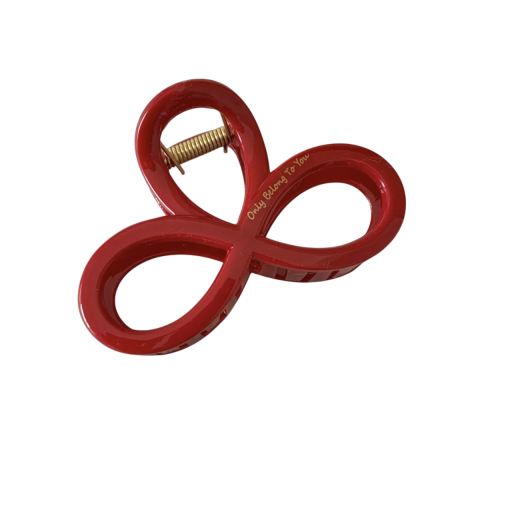 Clipe de cabelo vermelho Design de laço aberto Tamanho universal Clipe de cabelo resistente para prender rapidamente Acessório estiloso
