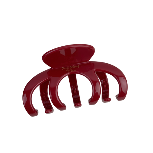 Clipe de cabelo vermelho Design grande e curvado Tamanho universal Clipe de cabelo rígido para prender rapidamente Acessório estiloso para penteados