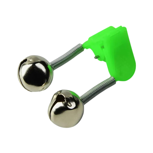 Cloche de pêche avec clip vert en plastique pour canne 5 pcs Alerteur sonore pour la pêche Fixation facile Maintien solide sur la canne