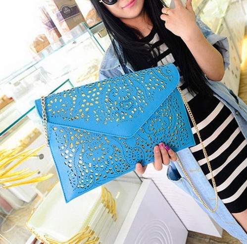 Clutch feminina com padrão original - Azul