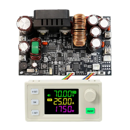 CNC gestabiliseerde voeding met instelbare spanning van 0–70 V LCD-display Vermogensregelaar Ingang 12–85 V