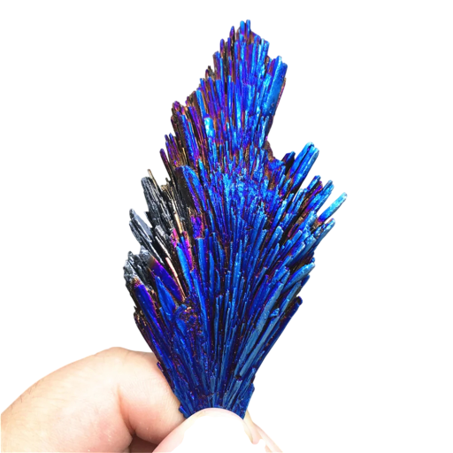 Coated Black Tourmaline Natural Mineral 5–10 g Irregular Crystal Blue Black Stone Decoration Collectible Mineral