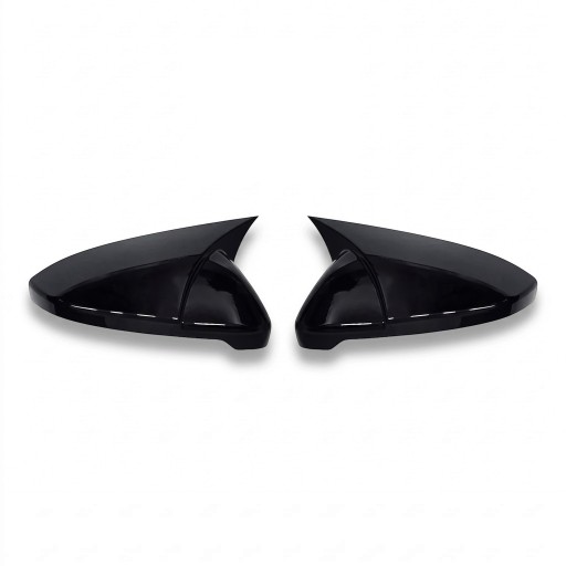 Coberturas dos espelhos retrovisores laterais esquerdo e direito, formato desportivo, 2 pcs, plástico ABS, preto brilhante, para Volkswagen Golf MK7.5
