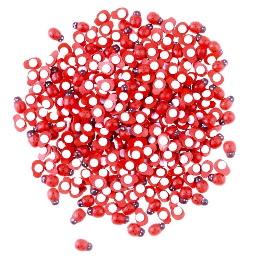Coccinelles en bois autocollantes 100 pcs