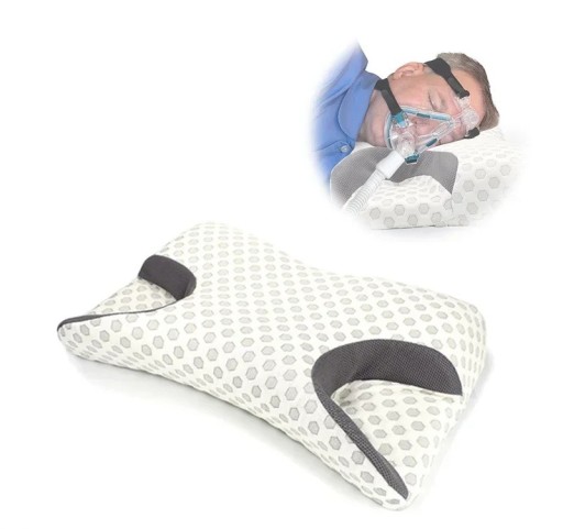 Cojín ergonómico para máscara de respiración 50 × 30 cm Espuma viscoelástica Cojín sanitario moldeado para apnea del sueño