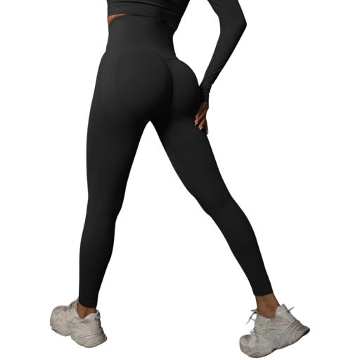 Colanți sport fără sudură cu talie înaltă, cu efect push-up, pentru femei, colanți de fitness pentru exerciții, pantaloni sport elastici