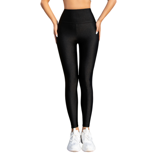 Colanți strălucitori și strâmți pentru femei, cu talie înaltă, elastici la modă, pentru exerciții fizice și timp liber, pantaloni slim, stil sportiv modern