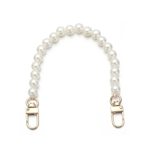 Colar de pérolas para mala 25 cm Com ganchos rotativos Alça de pérolas para mala Alça de substituição para mala Acessório elegante