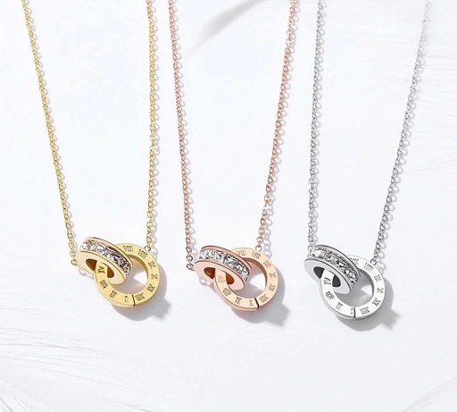 Colar feminino com anéis interligados G828