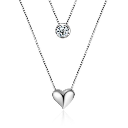 Colar feminino com cristal e coração