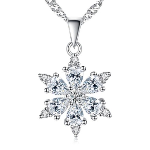 Colar feminino com floco de neve D516