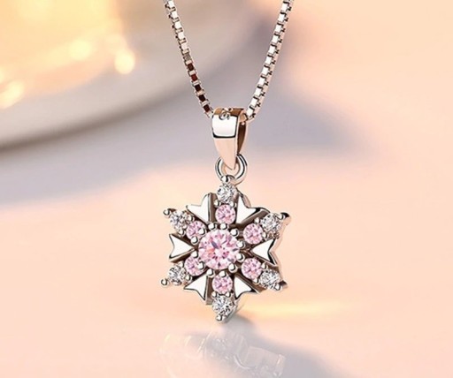 Colar feminino com floco de neve D812