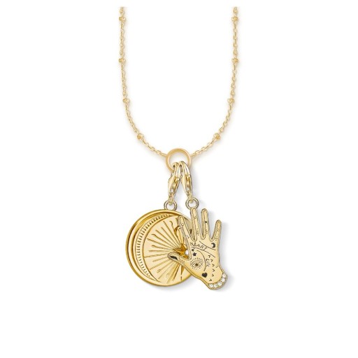 Colar feminino com mão e estrela